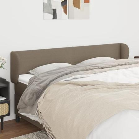 Vidaxl Huvudgavel Med Kanter Taupe 163x23x78/88 Cm Tyg Taupe