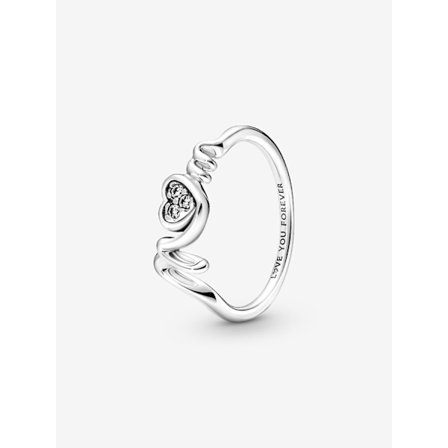 Pandora - Äiti Pavé Sydän Sormus - Sterlinghopea