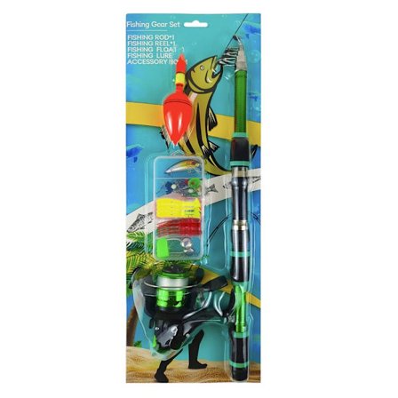 1,8M fiskestang komplette sæt fiskestangshjulsæt GRØN