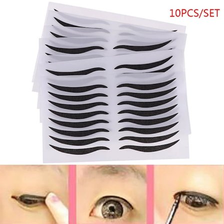 10 st Sexiga Ögon Stickers Eyeliner Tejp Skönhet Eyeliner Stickers Sminkverktyg Svarta Ögonlock Verktyg