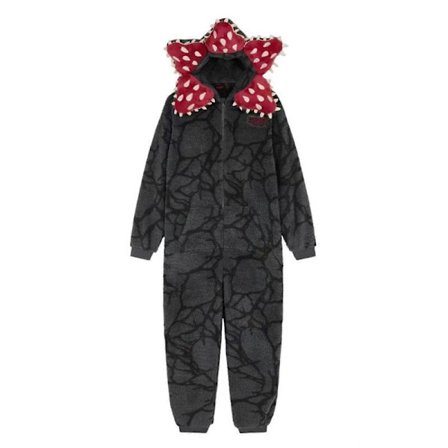 Demogorgon Onesie Pyjamas Unisex Fleece Hette Jumpsuit for Voksne Tenåringer Myk Komfortabel Cosplay Kostyme