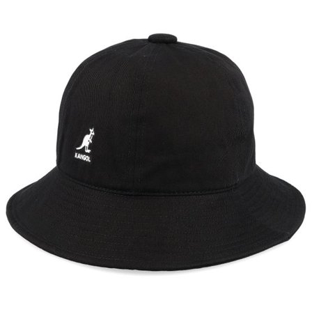 Kangol - Svart bucket Hatt - Washed Casual Black Bucket @ Hatstore
