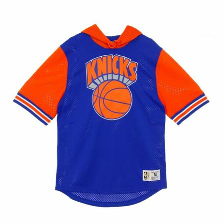 Mitchell & Ness, Light Sweatshirt Short sleeve NBA Buzzer Beater Mesh Hoody Hardwood Classics Neykni Blauw, Heren, Maat:M