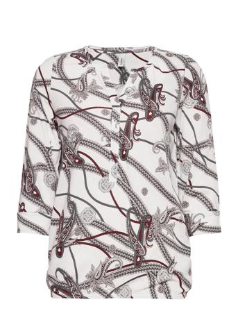 Sc-Felicity Aop Bluse Langærmet Creme Soyaconcept