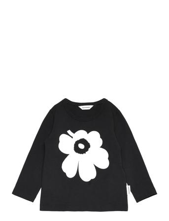 Yksi Unikko Placement I Tops T-shirts Long-sleeved T-shirts Black Marimekko