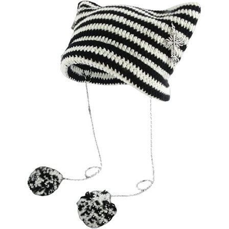Grunge Beanies Hæklede Strikkede Huer Til Kvinder Piger Ræv Katteøre Goth Emo Alt Y2k Tilbehør Grunge Tøj