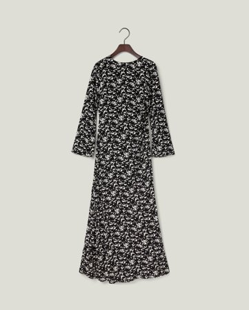 Lexington Mönstrad maxiklänning, svart/vit