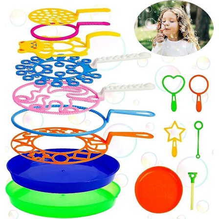 Stort Sæbeboble Stavsæt, 15 stk. Store Sæbeboble Legetøj med Bakke til Børn, Sommer Udendørs Sæbeboble Legetøjsgave