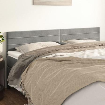 Vidaxl Huvudgavlar 2 St Ljusgrå 80x5x78/88 Cm Sammet Grå