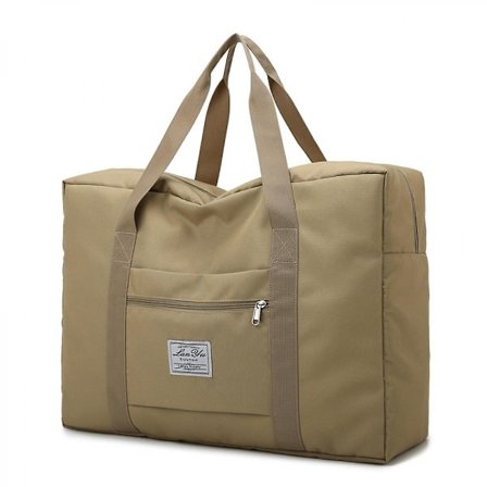 Stor håndbagasje, koffert for korte reiser, oppbevaringsveske, sammenleggbar treningsbag for kvinner og menn Khaki