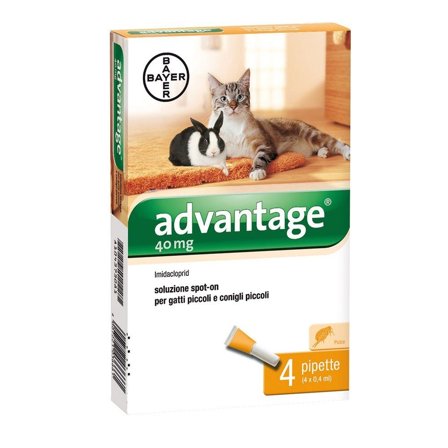 Advantage Spot On 4 Pipette 0,4ml Antiparassitario Gatti/Conigli