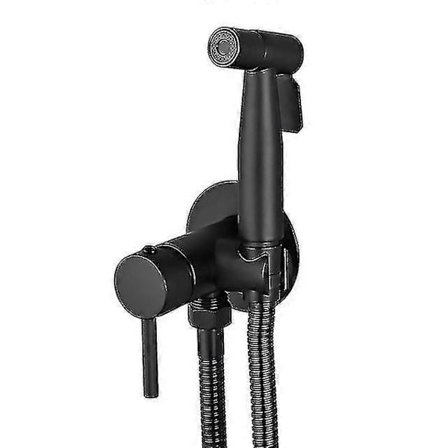 Ula Musta Messinkinen Bidee-suihku Kannettava WC-bidee Hana Kuuma Kylmä Vesi Kylpyhuone Sekoitin Shattaf-venttiili Hygieeninen Suihku A