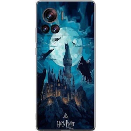 Yhteensopiva Puhelinkuori Motorola Motorola Edge 30 Ultra Maaginen fantasiakuvaus, jossa linna kuunvalossa ja leijuvat olentot, pimeä satuilmapiiri n