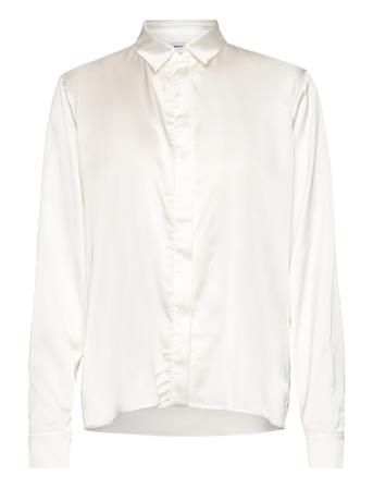 Aly Satin Shirt Langermet Skjorte Hvit Ahlvar Gallery*Betinget Tilbud