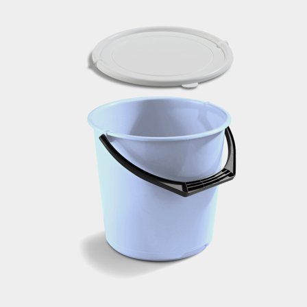 Kbelík s víkem Nordiska Plast, modrý, 10 litrů