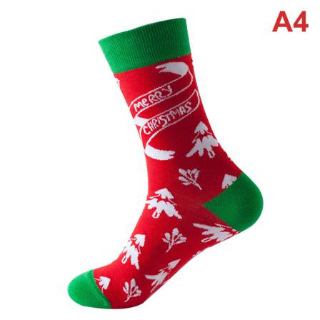 1 Par Mid Calf Strumpor Damer Herr Christmas Cotton Crew Socks Str