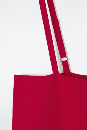 COS Women's Bandeau De Tirantes De Punto De Canalé in Rojo