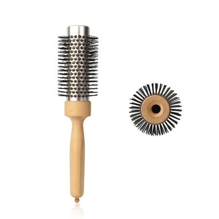 Professionel rund metalhårbørste til effektiv føntørring og styling af langt hår