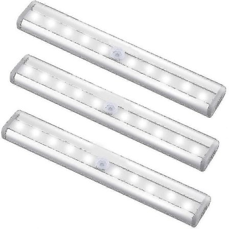 3-pack Päivitetty USB-ladattava 10 LED Magneettinen Liiketunnistinvalo
