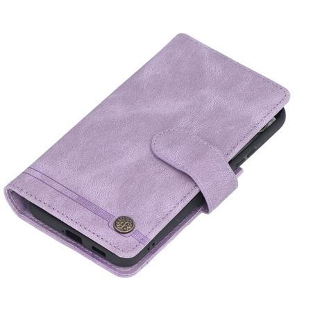 Lommeboktelefondeksel PU glidelås flip lommebok beskyttende telefondeksel med magnetisk lukkeholder for Galaxy S22 Plus