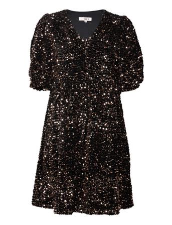 Silla Dress Lyhyt Mekko Musta A-View