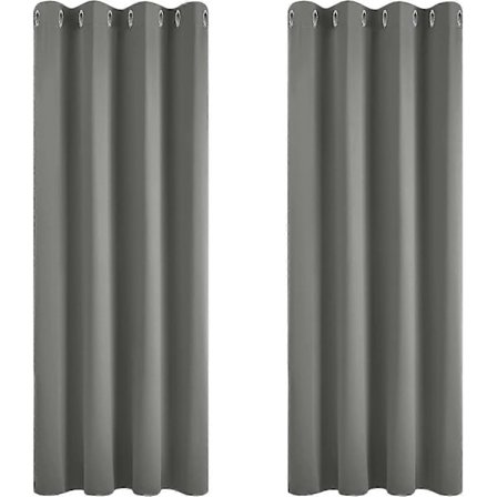Grå Mørklægningsgardiner 117 x 137 cm Øjer Superbløde Termoisolerede Soveværelsesgardiner Mørklægningsgardiner med Øjer til Stue Grå 2 Paneler