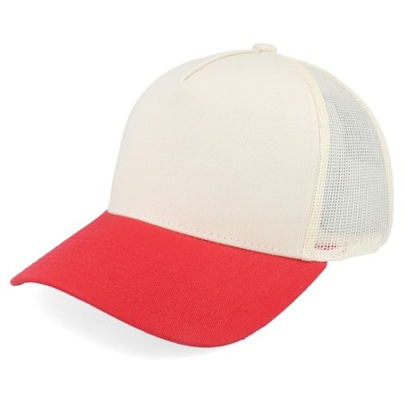 Equip - Grau Trucker Cap - Blank Stone/Red A-frame Trucker @ Hatstore