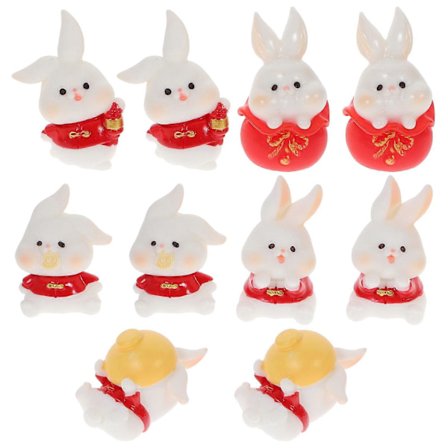 10 st Mini Kanin Figurin Harts Kaninens År Kanin Figurin Zodiak Kanin Dekoration