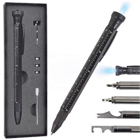 9-i-1 Multiverktøy Taktisk Penn, Kul EDC-utstyrs Bursdagsgave til Menn, Pappa, Ektemann, Kjæreste