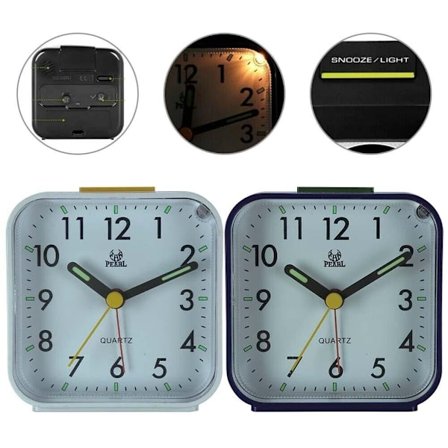 Elegant and Portable Quartz Alarm Clock with Non Ticking Design and Night Light