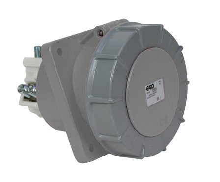 Garo UISV 263-12 S Paneluttak IP67, 3-polet, 63 A, skrå Grå, 12 h, Stikkontakter & kabler