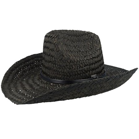 Brixton - Schwarz Straw Hut - Houston Ii Straw Cowboy Black Straw Hat @ Hatstore