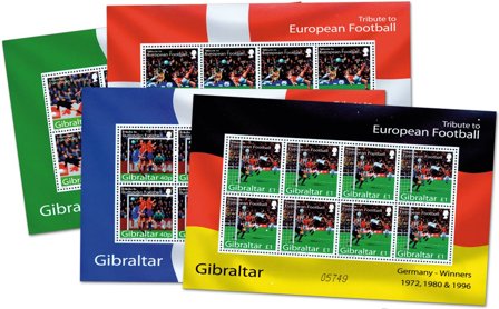 Gibraltar - Fodbold EM - Postfrisk sæt 8-ark