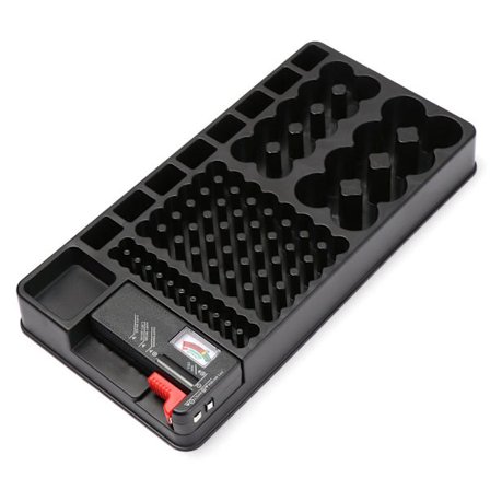 98 Grids Battery Organizer Löstagbart batteri Tester Case Box