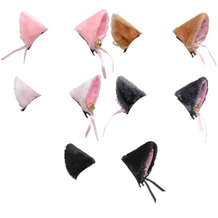 5 par katteører hårklemmer Halloween revører fluffy hårnåler katt pannebånd jul fest dekor