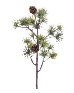 Kunstig Lerkekvist med kongler 35 cm Grønn