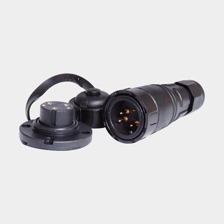 Kansiliitin Quick, 5-napainen, 7 A, 48 V, kullatut liittimet, muovikannella