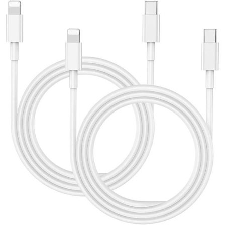 USB Type-C till Lightning-kablar för iPhone 14 Plus-14 -14Pro - Vit - 1 meter - E.F.ANSLUTNING
