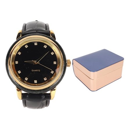 Alloy Quartz Ur Herre Elegant Udsøgt Rhinestone Ur med PU Læderrem til Forretningsrejse