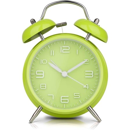 Väckarklocka med bakgrundsbelysning, batteridriven väckarklocka, retroklocka med klocka