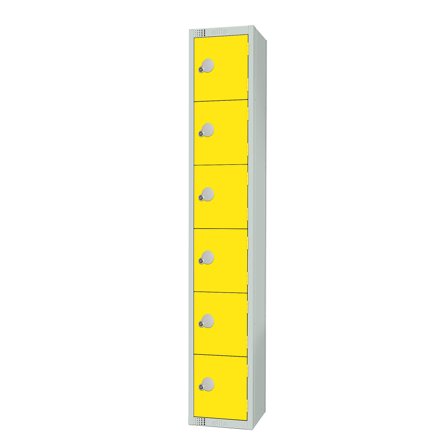 Elite locker, 6 door, 1800x300x300 mm, yellow