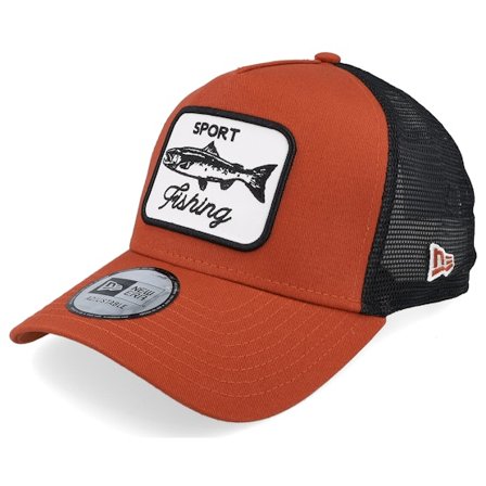 New Era - Schwarz trucker Cap - Fishing Patch Copper/Black Trucker @ Hatstore