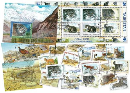 Tajikistan 4 forskellige miniark og 22 forskellige frimærker