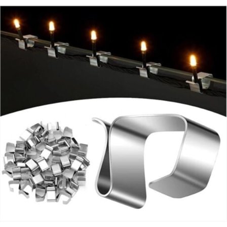 50 tagrenderkroge til julelys, dekorative julelysklemmer, tilbehør til fastgørelse af lys til julelys