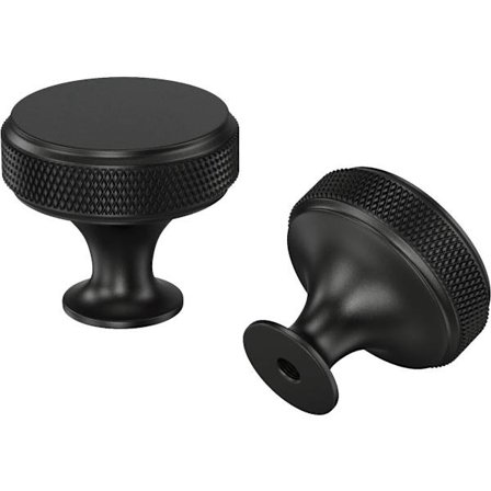 10 stk. matte sorte skuffeknopper, riflede skabshåndtag til køkken, garderobe, badeværelse