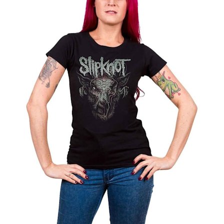 Slipknot Dam/Kvinna Infected Goat T-shirt M Svart