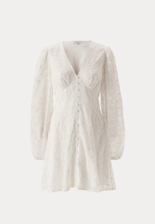 Bubbleroom Occasion - Embroidered Short Dress - White - Kläder