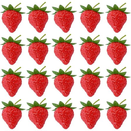 20 stk. Kunstige Jordbær Realistiske Frugt Plast Jordbær Foto Rekvisitter, Små