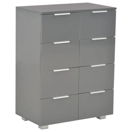 Vidaxl Skänk Högglans Grå 60x35x80 Cm Spånskiva Grå