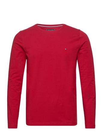 Stretch Slim Fit Long Sleeve Tee T-shirts Long-sleeved Rød Tommy Hilfiger*Betinget Tilbud
